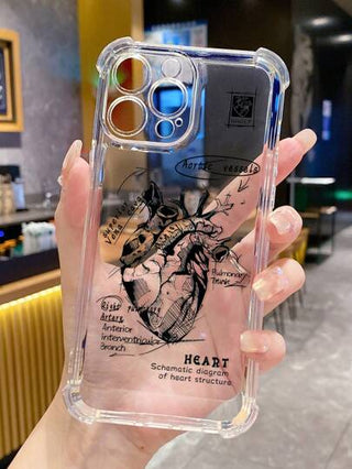 جراب هاتف من ال- TPU بزاويا معززة وطبعات على شكل قلوب، متوافق مع iPhone11 12 13 14 11Promax 12Promax 13Promax 14Promax XR 15 15PRO 15PROMAX، وسلسلة Samsung.