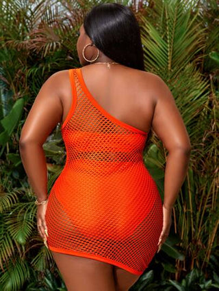 SHEIN Slayr CURVE مجموعة بيكيني مطبوعة صلبة للشاطئ في الصيف بحجم كبير و دون حمالة و مع غطاء مثقوب