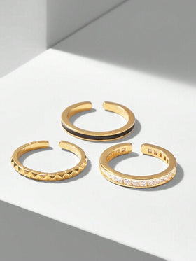 MOTF PREMIUM طقم حلقات تقطير مطلي بالذهب والمينا