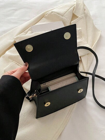 حقيبة يد صغيرة بتصميم أنيق ولون صلب للسيدات مغطاة بغطاء، حقيبة مربعة صغيرة عارضة للاستخدام اليدوي، الكتف، الجسم المتقاطع، مثالية لرحلات العمل والاستخدام اليومي، مجموعة جديدة للربيع والصيف