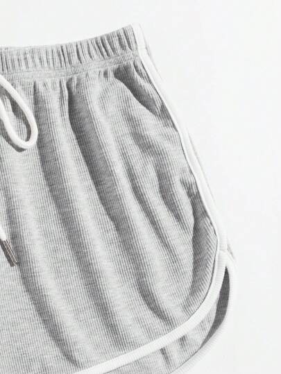 EZwear شورت دولفين بخصر مع عقدة مجموعة من 2 لباس الصيف