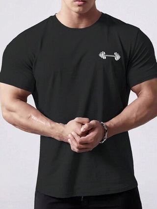 Manfinity Sport Corelite تي شيرت رجالي قصير الأكمام بطبعة ببجي منتفس وكاجوال للرياضة في الصيف بأسلوب صديق الخاص بالرجال. تي شيرت رمادي مزين برسومات كرة السلة