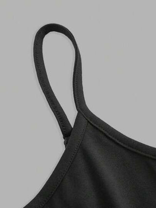 EZwear 2 قطعة قميص نسائي بياقة عالية بلا أكمام باللون الأسود والرمادي الداكن ، للارتداء الصيفي الكاجوال