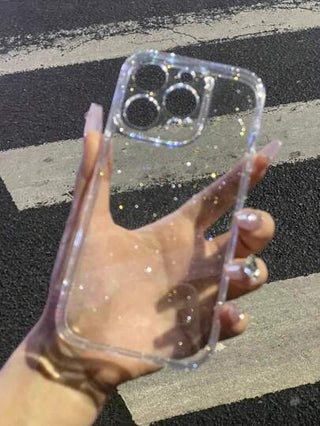 قضية هاتف ناعمة مزينة بالبريق 1.5 مم متوافقة مع iPhone 16 برو ماكس/16/16 برو/16 بلس/15/15 برو ماكس/15 بلس/15 برو/14 برو ماكس/14 برو/14/13 برو ماكس/13/13 برو/13 برو ماكس/12/12 برو ماكس/12 برو/11/11 برو ماكس/11 برو، تصميم شفاف