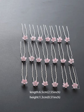 20 قطعة أشرطة شعر نسائية جديدة الطراز بزهور متعددة الألوان ، الشوكة للشعر ، دبابيس شعر على شكل حرف U ، اكسسوارات شعر زفاف ، بسيطة وعملية ، أساسيات اكسسوارات شعر حفل الزفاف / العودة إلى المدرسة ، طقم أساسيات تسريحة الشعر فالنتاين دايرمضان