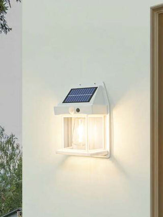 مصباح جداري بمستشعر الحركة Pir المدعوم بطاقة شمسية Led و مقاومة للماء بتصميم الفيلمنت المناسب للاستخدام الخارجي كحديقة منزل، فناء، شرفة، ممر، مشهد، فيلا، حديقة، مدخل السيارات، سياج، مرآب و تحفيز الجدار