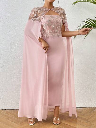 طقم حريمي قطعتين Modelyn طقم فستان شالات أنيق للنساء، مجموعة مكونة من قطعتين مزينة بالبريق