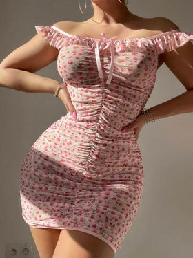 PetitDoll مجموعة قطعتين من ملابس داخلية نسائية جذابة (لاسلكي، سروال داخلي) بتصميم شبكي