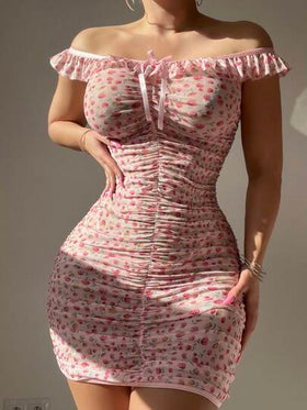 PetitDoll مجموعة قطعتين من ملابس داخلية نسائية جذابة (لاسلكي، سروال داخلي) بتصميم شبكي