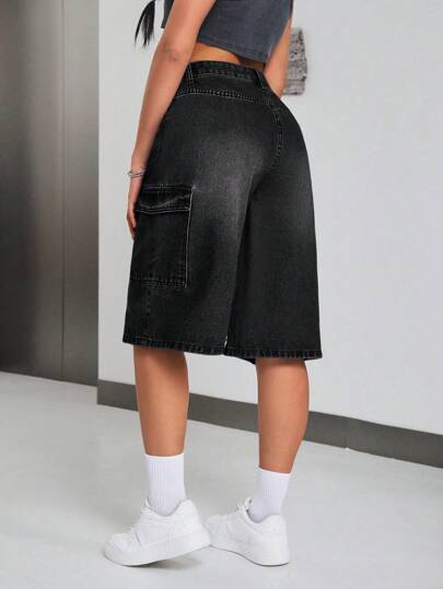 SHEIN ICON سروال جينز واسع الساق واسع الخصر فضفاض يناسب النساء في ربيع وصيف عام