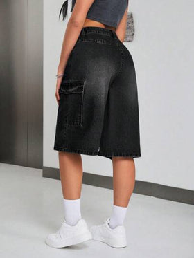 SHEIN ICON سروال جينز واسع الساق واسع الخصر فضفاض يناسب النساء في ربيع وصيف عام