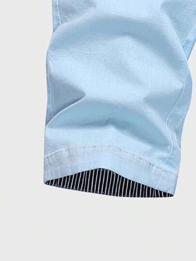 Manfinity Homme شورت برباط مرقع للرجال