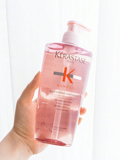 Kérastase شامبو كيراستاز جينيسيس بان هيدرا-فورتيفيان 500 مل، شامبو تقوية لطيف للشعر الطبيعي إلى الدهني، الهش والمعرض للتكسر، يقلل من التكسر الناتج عن التمشيط، يقوي الشعر الهش والتالف، يغذي الشعر، خالي من السيليكون، مناسب للشعر الرقيق أو الدهني