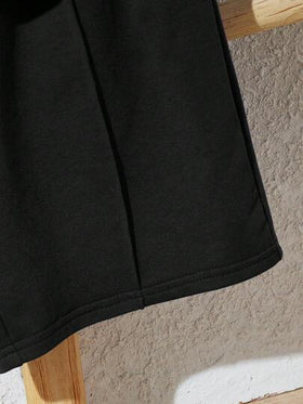 SHEIN طقم قميص بولو وبنطال قصير مارك مُرتخي كاجوال لفئة المراهقين، ذو ياقة مبطنة وأكمام قصيرة, قطعتان