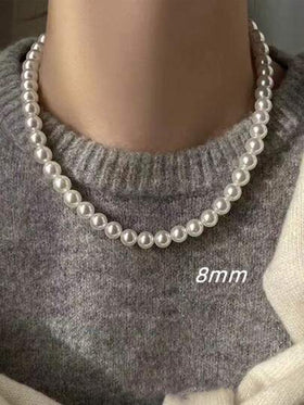 سلس وفاخرة، سلسلة كلافيكول بتصميم عصري، عقد لؤلؤة فرنسي فاخر وفريد للمرأة، إكسسوار أنيق ومتعدد الإستخدامات حديث الطراز