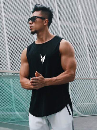 Manfinity Sport Corelite ملابس علوية بدون أكمام صيفي رياضي كاجوال للرجال بطبعة هندسية، ملابس علوية رياضية لكرة السلة للرجال "أنا أحب صديقي"، تي شيرت للرجال، بنطلون جوجر رجالي