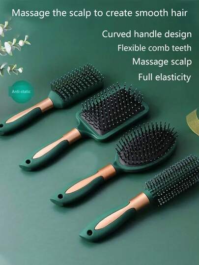 5/1 مشط، مشط تصفيف الشعر، مشط قص الشعر، مشط تجعيد الشعر، مشط وسادة هوائية، مشط تدليك، مشط فك التشابك، مدلك، مشط صبغ الشعر، فرشاة تدليك الرأس، ينزلق بسهولة عبر التشابكات، أداة تجميل بلاستيكية، تجفيف وتنعيم الشعر، فرشاة وسادة بيضاوية، مناسبة للشعر السميك...