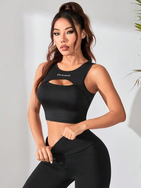 Easithlete سترة رياضية قصيرة كروب ذات أكمام رغلان مفرغة الجسم