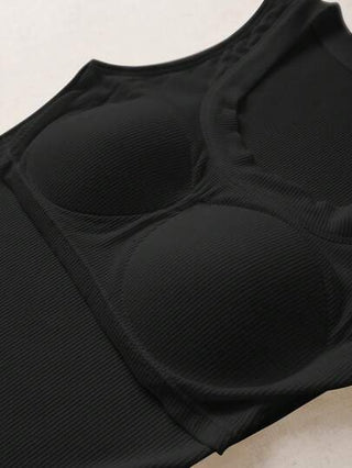 EZwear خزان أساسي كاجوال مضغوط بدون حمالة صلب اللون للنساء