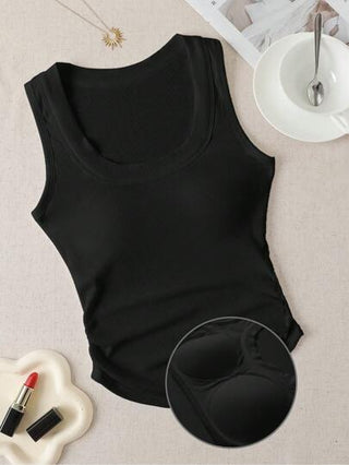 EZwear خزان أساسي كاجوال مضغوط بدون حمالة صلب اللون للنساء