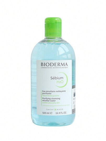 Bioderma ماء ميسيللار سينسيبيو H2O سعة 500 مل ، محلول منقي وتنظيف ، مناسب للبشرة المختلطة/الدهنية ، للوجه والعيون ، صيغة بدون شطف ، لطيف ، خالٍ من العطور والكحول ، تقنية الميسيللار مثالية للبشرة العادية إلى الحساسة