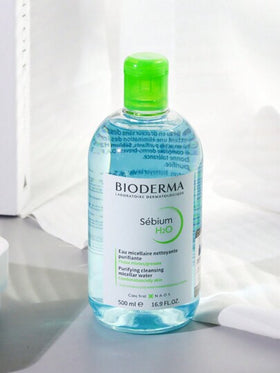 Bioderma ماء ميسيللار سينسيبيو H2O سعة 500 مل ، محلول منقي وتنظيف ، مناسب للبشرة المختلطة/الدهنية ، للوجه والعيون ، صيغة بدون شطف ، لطيف ، خالٍ من العطور والكحول ، تقنية الميسيللار مثالية للبشرة العادية إلى الحساسة
