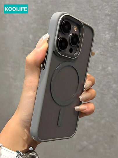 1 غطاء واقي مغناطيسي سميك مقاوم للصدمات من مادة TPU + بولي كربونات متوافق مع هواتف iPhone 16/16Pro/16Plus/16ProMax، 11/12/13/14/15 ProMax - حماية نهائية، مواد شفافة للحفاظ على لون الهاتف الأصلي