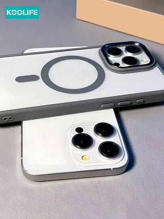 1 غطاء واقي مغناطيسي سميك مقاوم للصدمات من مادة TPU + بولي كربونات متوافق مع هواتف iPhone 16/16Pro/16Plus/16ProMax، 11/12/13/14/15 ProMax - حماية نهائية، مواد شفافة للحفاظ على لون الهاتف الأصلي