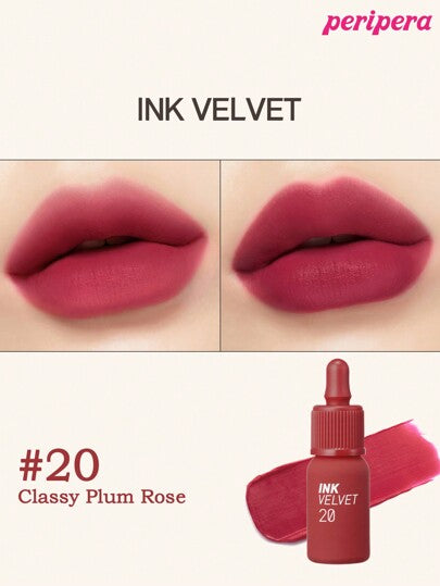 احمر شفاه سائل Peripera Ink The Velvet ذو قوام الحرير، ذو لون عالي الصباغة، طويل الأمد، خفيف الوزن، خال من الجلوتين والباربين، احمر شفاه بقوام الحرير الأحمر، أحمر شفاه سائل، ناعم وطويل الأمد، جمال كوري