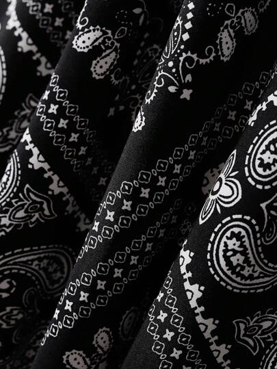 تنورة طويلة عارضة بطبعة Paisley للنساء للعطلات العادية