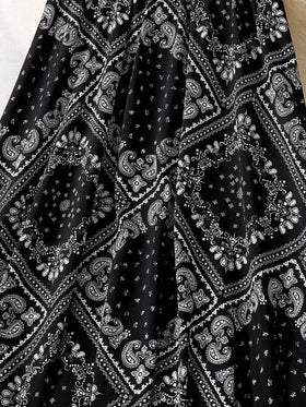 تنورة طويلة عارضة بطبعة Paisley للنساء للعطلات العادية