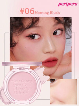 Peripera بليت أحمر خدود بيريبيرا الكوري الفردي، بودرة أحمر خدود ماتي، ملمس ناعم، لا تتكتل، طويل الأمد، بليت مكياج متعدد الاستخدامات، مكياج عاري، مكياج الوجه، مكياج كوري، 4.2 جرام