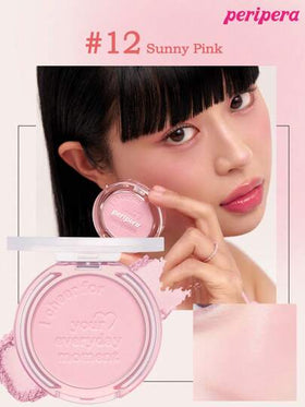 Peripera بليت أحمر خدود بيريبيرا الكوري الفردي، بودرة أحمر خدود ماتي، ملمس ناعم، لا تتكتل، طويل الأمد، بليت مكياج متعدد الاستخدامات، مكياج وجه طبيعي، مستحضرات تجميل كورية، 4.2 جرام