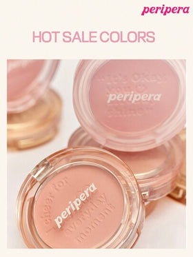 Peripera بليت أحمر خدود بيريبيرا الكوري الفردي، بودرة أحمر خدود ماتي، ملمس ناعم، لا تتكتل، طويل الأمد، بليت مكياج متعدد الاستخدامات، مكياج وجه طبيعي، مستحضرات تجميل كورية، 4.2 جرام