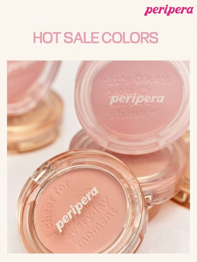 Peripera بليت أحمر خدود بيريبيرا الكوري الفردي، بودرة أحمر خدود ماتي، ملمس ناعم، لا تتكتل، طويل الأمد، بليت مكياج متعدد الاستخدامات، مكياج عاري، مكياج الوجه، مكياج كوري، 4.2 جرام