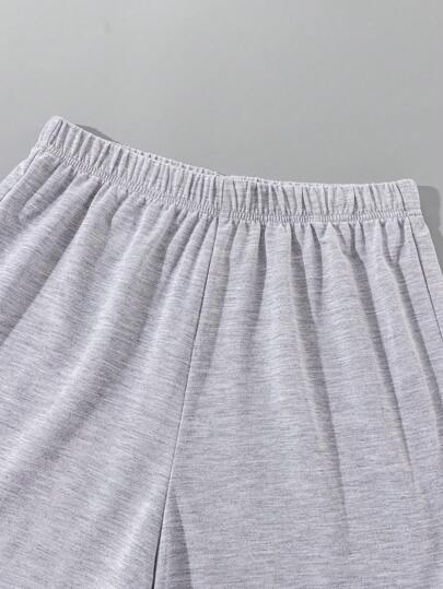 SHEIN 3 قطع/مجموعة شورتات رياضية مطبوعة قطنية كاجوال للمراهقين، ربيع/صيف