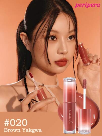 Peripera حبر جمالي كوري، تلوين مائي، لمعان شفاف للشفاه، لمعان زجاجي للشفاه، منتفخ، مرطب طبيعي، خفيف الوزن، مُنير، لون دائم، ارتداء مريح غير لزج، مناسب للارتداء مع الكمامة، بدون طبقة بيضاء، جمال كوري، مستحضرات تجميل كورية