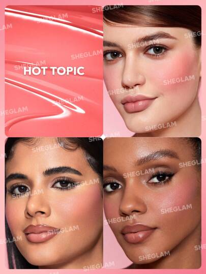 SHEGLAM أحمر خدود سائل Color Bloom-أحمر خدود سائل Hot Topic-مقاوم للماء-يدوم طويلاً-صبغة عالية-لا يتلاشى-توهج طبيعي يدوم طويلاً-مكياج خفيف الوزن للوجه عيد الأب التخرج عيد الميلاد العطلة الربيع الصيف Y2K فاخر أزياء مكياج مستحضرات التجميل حفل شاطئ سفر...