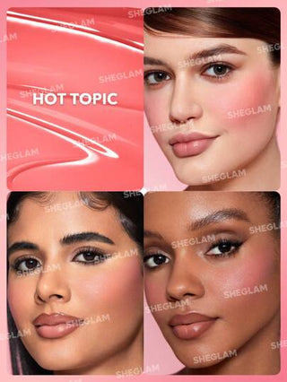 SHEGLAM أحمر خدود سائل Color Bloom-أحمر خدود سائل Hot Topic-مقاوم للماء-يدوم طويلاً-صبغة عالية-لا يتلاشى-توهج طبيعي يدوم طويلاً-مكياج خفيف الوزن للوجه عيد الأب التخرج عيد الميلاد العطلة الربيع الصيف Y2K فاخر أزياء مكياج مستحضرات التجميل حفل شاطئ سفر...