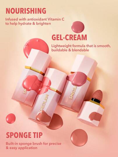 SHEGLAM أحمر خدود سائل Color Bloom-أحمر خدود سائل Real مقاوم للماء يدوم طويلاً ذو صبغة عالية لا يتلاشى توهج طبيعي يدوم طويلاً مكياج خفيف الوزن للوجه عيد الأب التخرج عيد الميلاد العطلة الربيع الصيف Y2K فاخر أزياء مكياج مستحضرات التجميل حفل شاطئ سفر...