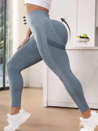 Sport Studio بنطال رياضي مقاس كبير للنساء مع تفاصيل جميلة وهيكل المؤخرة بدون درزات لليوغا