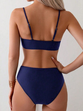 Swim مجموعة بكيني باللون الصلب للنساء، مع ملابس علوية براليت وقاع السباحة لعطلة الشاطئ.