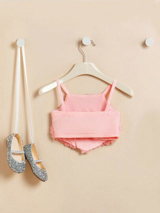 SHEIN ملابس علوية أساسية لطفلة رضيعة موضة جميلة وجذابة مزينة بزهرة متعددة الاستخدامات