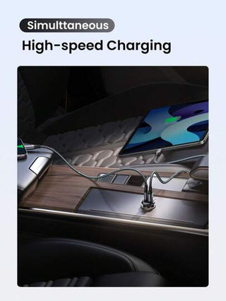 UGREEN شاحن سيارة من UGREEN قوة 30 واط من نوع C شاحن سريع متوافق مع هواتف 15 و 14 و 13 برو ماكس ، ومتوافق مع هواتف S25 و S24 و S23