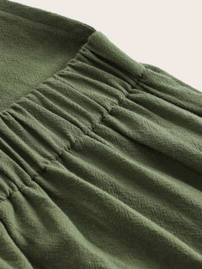 ROMWE Hippie بدلة قصيرة بحمالات وطبعة عشوائية للمناسبات العادية