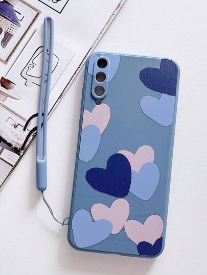 حافظة هاتف بنمط قلب مع سلسلة متوافقة مع آيفون 15/15 برو/15 بلس/15 برو ماكس