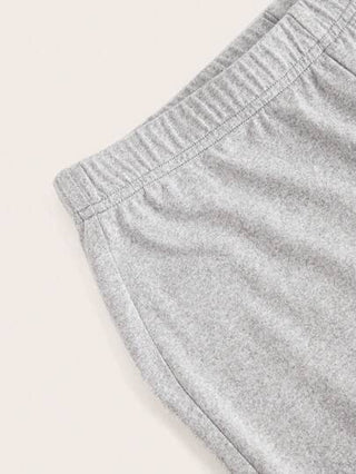 EZwear بدلة بناطيل واسعة بقصة رفيعة خصر عالي لون أزرق نافي، رمادي، أسود، 3 قطع/طقم, خريف/شتاء
