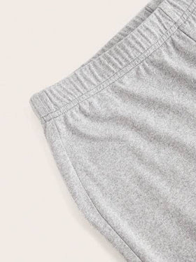 SHEIN EZwear بدلة بناطيل واسعة بقصة رفيعة خصر عالي لون أزرق نافي، رمادي، أسود، 3 قطع/طقم, خريف/شتاء