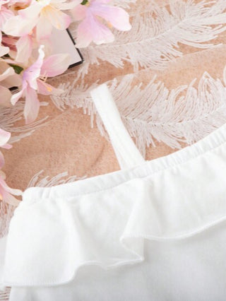 SHEIN مجموعة ملابس علوية راقصة أنيقة وردية للأطفال الرضع على الطراز الشارعي بلون صلب و طوق بساط بدنيم، الصيف
