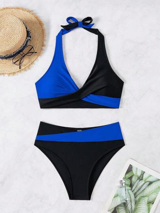 Swim مجموعة بيكيني سيدات بحمالة رباط قابلة للتقاطع بألوان متعددة للاستخدام في الإجازات